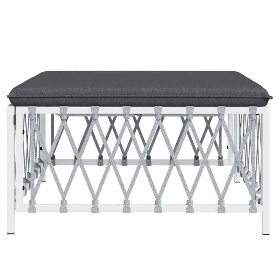 Taburete de jardín con cojín tela tejida