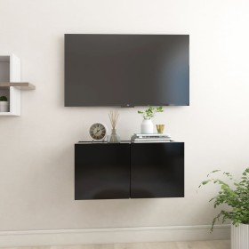Mueble de TV colgante negro 60x30x30