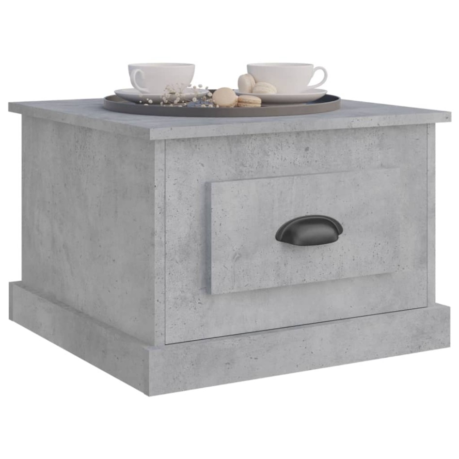 Mesa de centro madera contrachapada gris hormigón 50x50x35