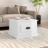 Mesa de centro madera contrachapada blanco brillo 50x50x35