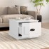 Mesa de centro madera contrachapada blanco brillo 50x50x35