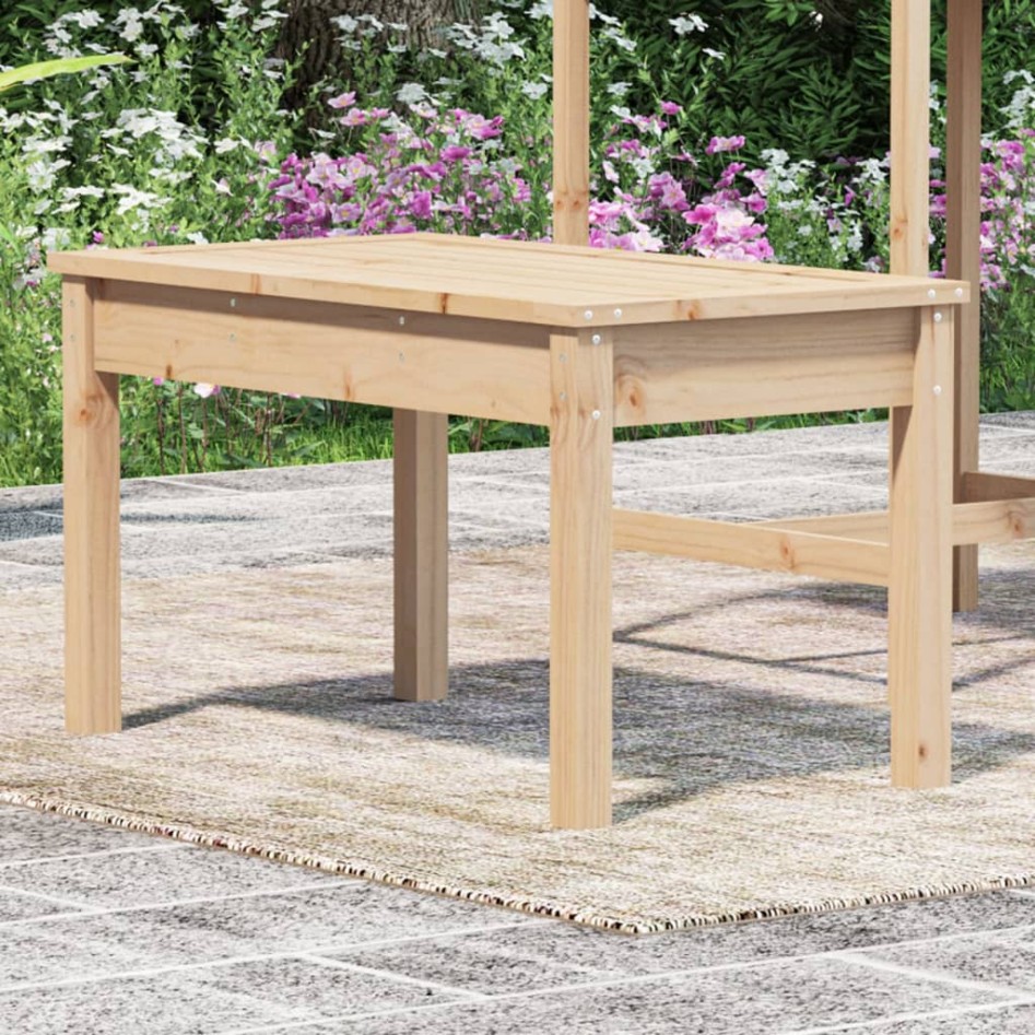 Banco de jardín madera maciza de pino 80x44x45