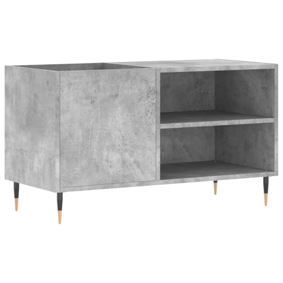 Mueble de discos madera de ingeniería gris hormigón 85x38x48