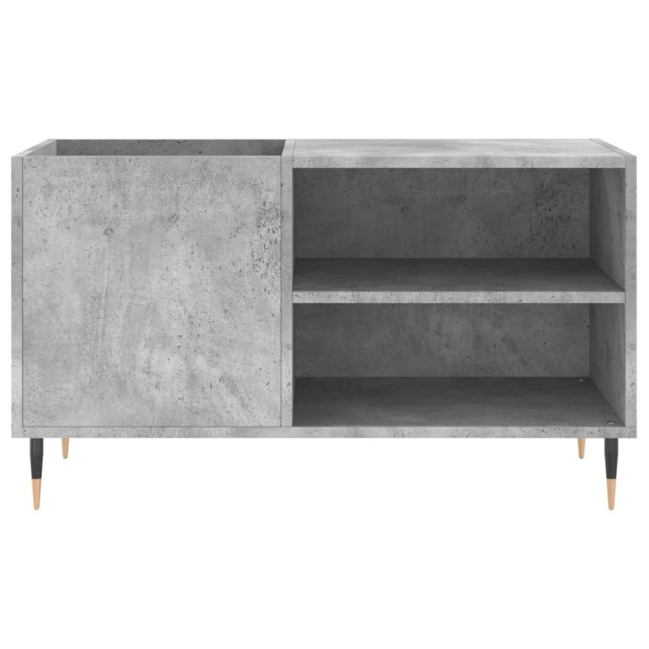Mueble de discos madera de ingeniería gris hormigón 85x38x48