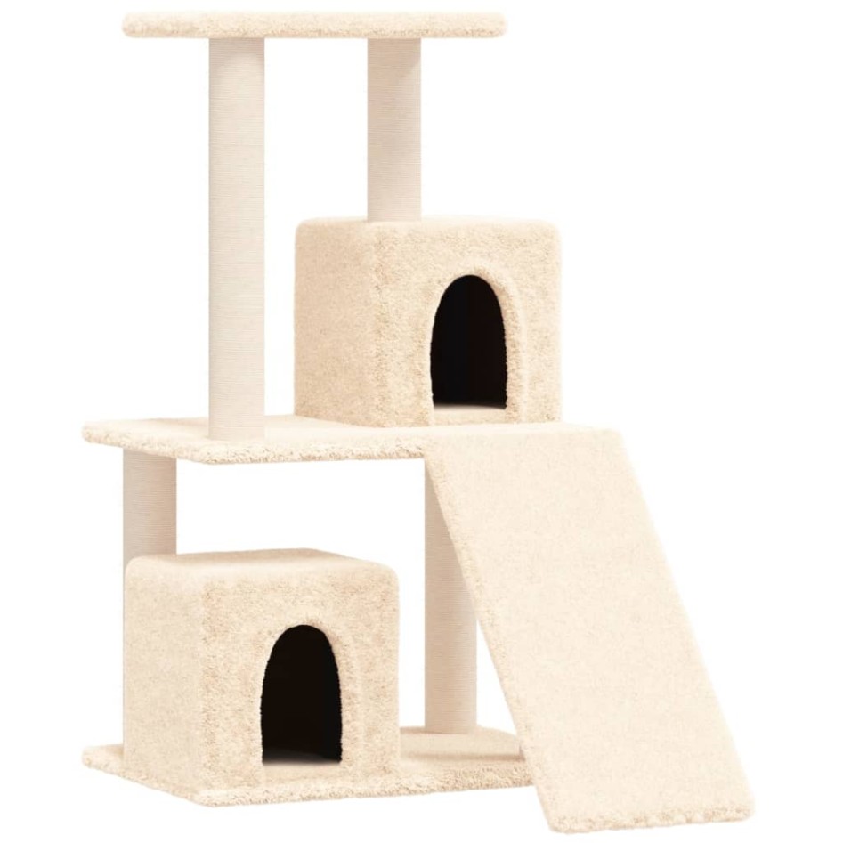 Rascador para gatos con postes de sisal color crema 82