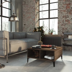 Mesa de centro madera de ingeniería marrón roble 60x60x30