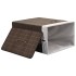Cesto de la ropa de bambú rectangular marrón