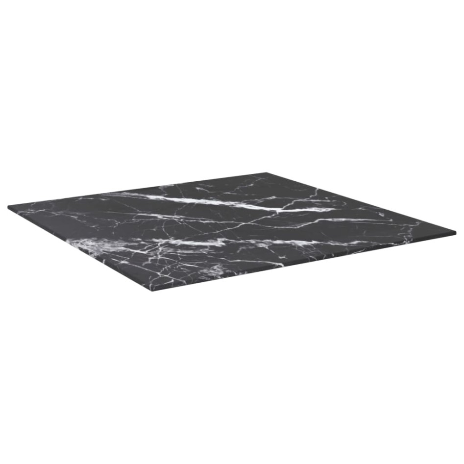Tablero mesa diseño mármol vidrio templado negro 60x60 cm 6