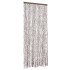 Cortina mosquitera de chenilla gris taupe y blanca 56x185