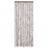 Cortina mosquitera de chenilla gris taupe y blanca 56x185
