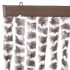 Cortina mosquitera de chenilla gris taupe y blanca 56x185