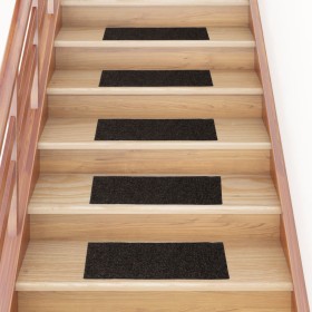 Alfombrilla autoadhesiva escalera 15 uds marrón 60x25