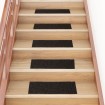 Alfombrilla autoadhesiva escalera 15 uds marrón 60x25 cm