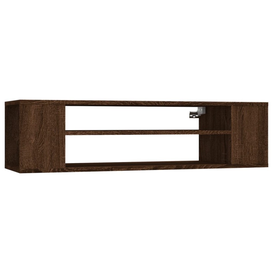 Mueble de TV colgante madera marrón roble 100x30x26,5