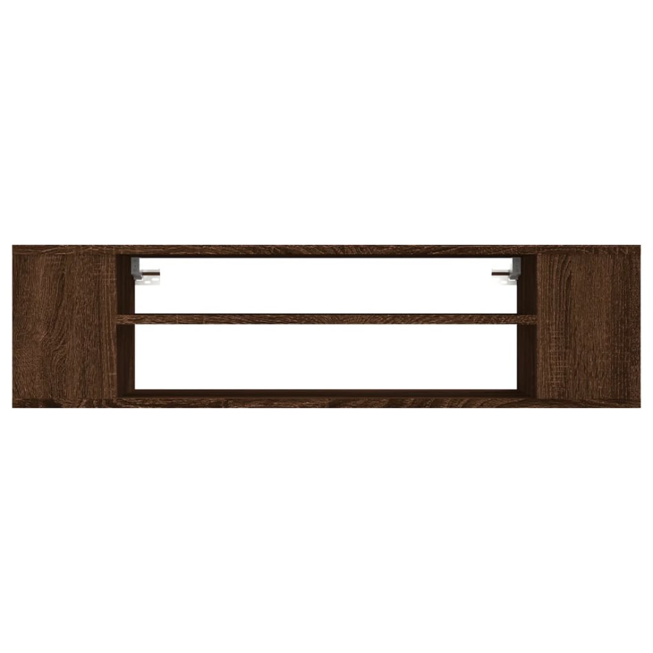 Mueble de TV colgante madera marrón roble 100x30x26,5