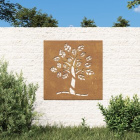 Adorno de pared de jardín acero corten diseño árbol 55x55