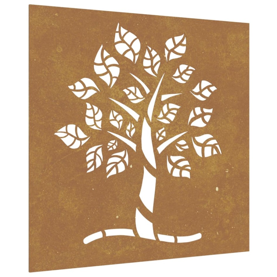 Adorno de pared de jardín acero corten diseño árbol 55x55