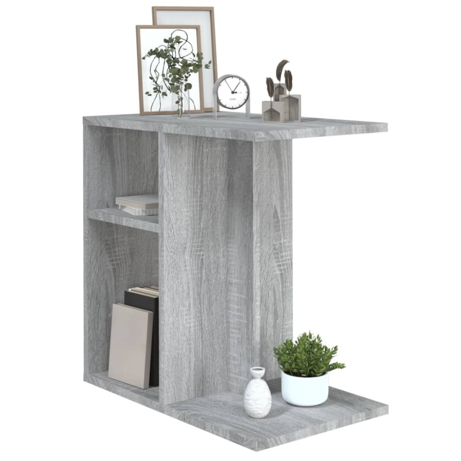 Mesa auxiliar de madera contrachapada gris Sonoma 50x30x50
