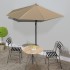 Sombrilla de balcón semicircular palo aluminio taupe