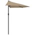 Sombrilla de balcón semicircular palo aluminio taupe
