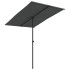 Sombrilla de jardín palo de aluminio gris antracita 2x1,5