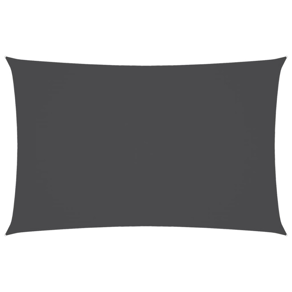 Toldo de vela rectangular tela Oxford gris antracita 2,5x5