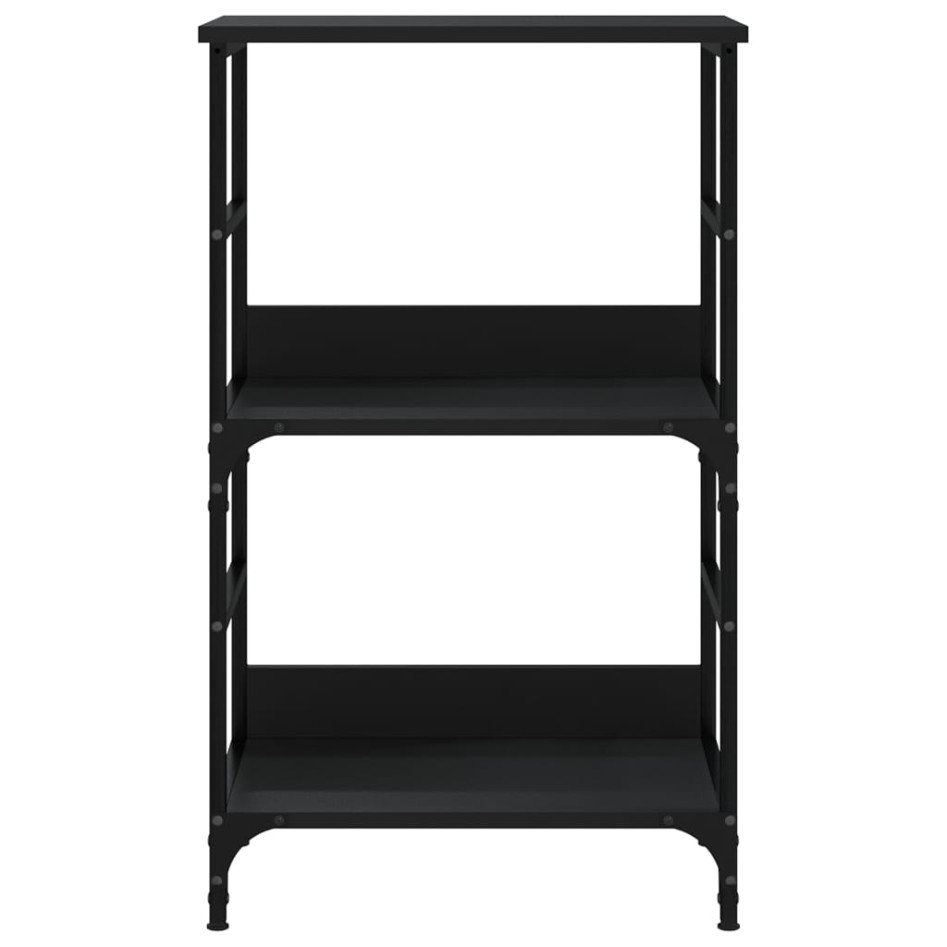 Estantería de madera de ingeniería negra 50x33x82