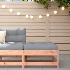 Taburete de jardín con cojín madera maciza de abeto de