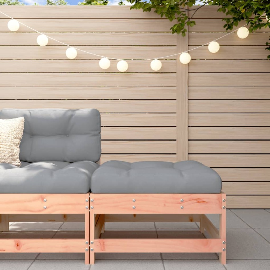 Taburete de jardín con cojín madera maciza de abeto de