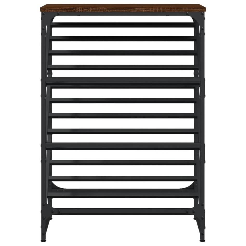 Mueble zapatero madera de ingeniería marrón roble 60x30x85