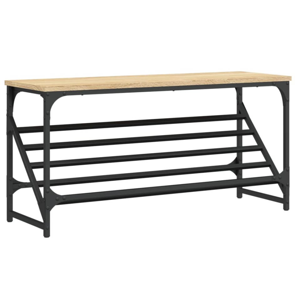 Mueble zapatero madera de ingeniería roble Sonoma 90x30x45