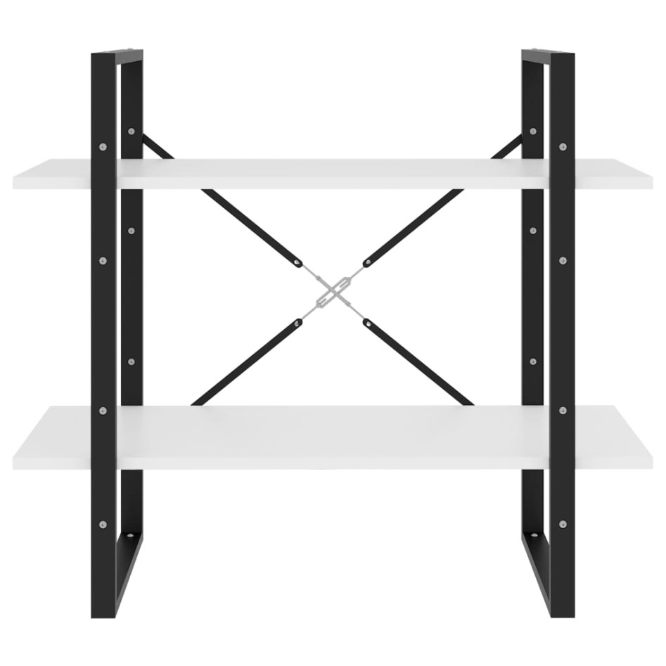 Estantería de 2 niveles madera contrachapada blanco 80x30x70