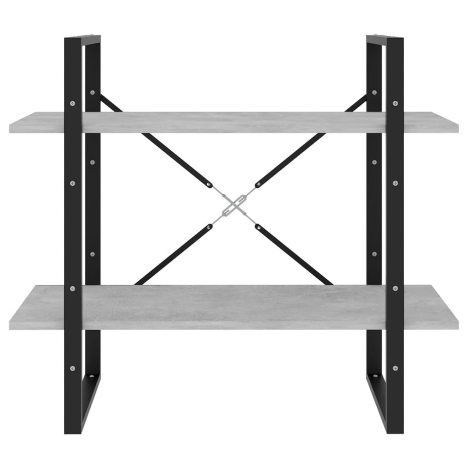 Estantería de 2 niveles contrachapada gris hormigón 80x30x70
