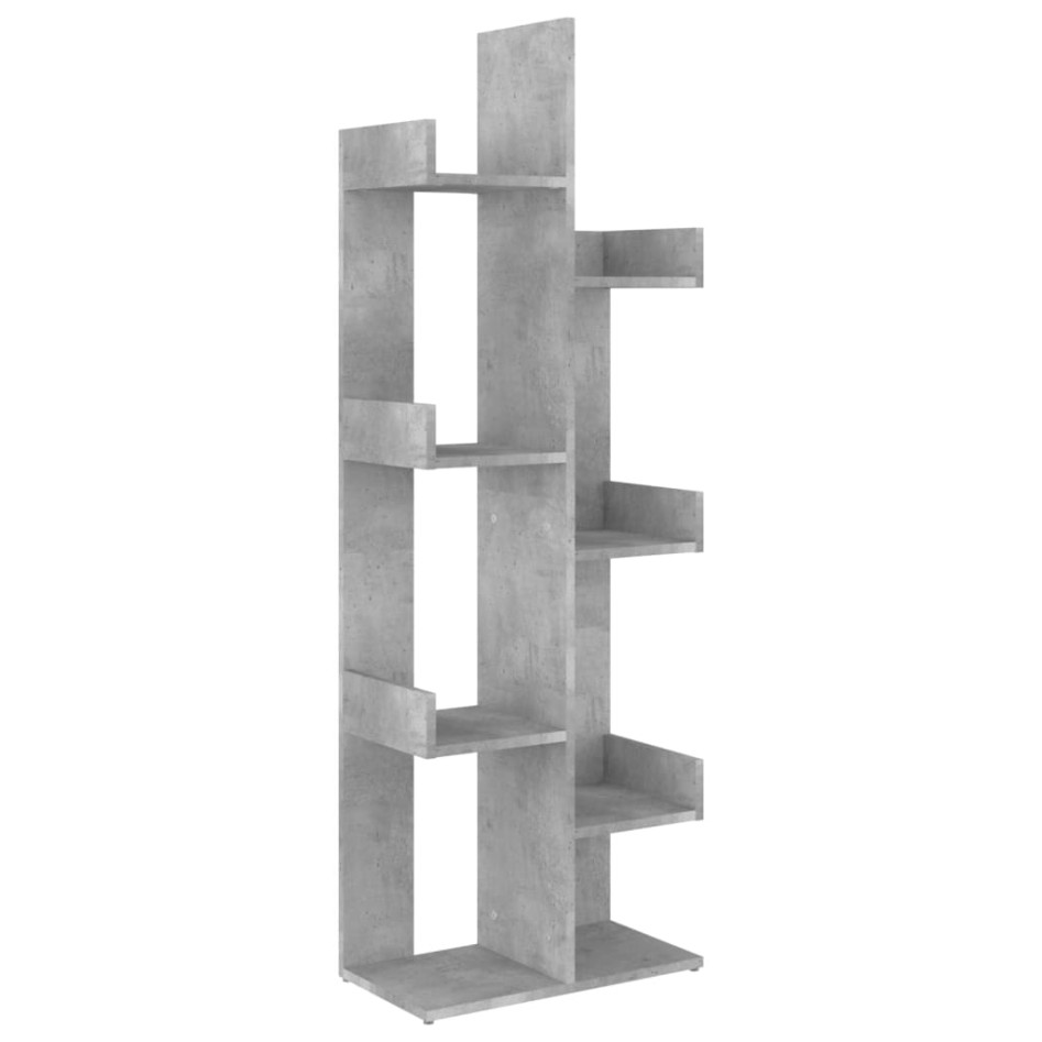 Estantería de madera de ingeniería gris hormigón 48x25,5x140