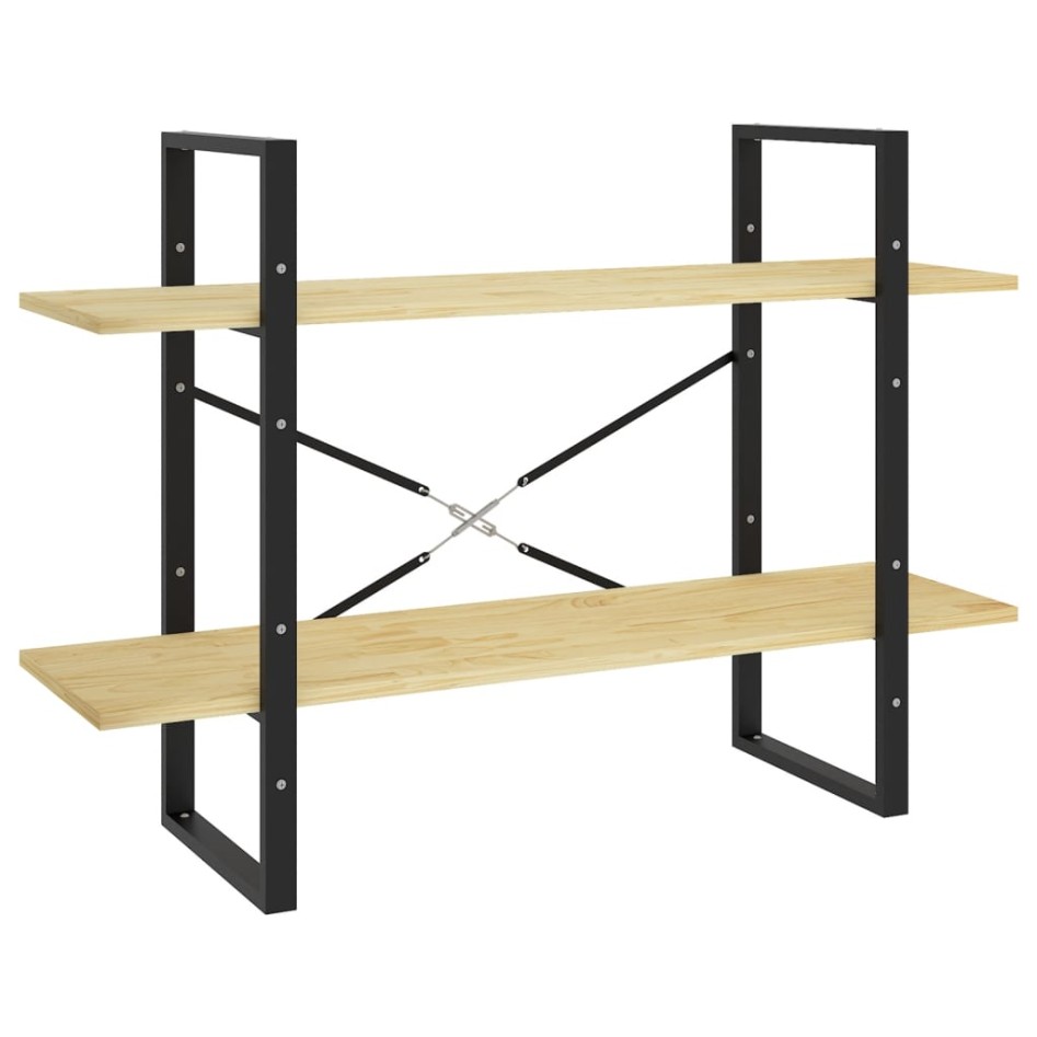 Estantería de 2 niveles madera maciza de pino 100x30x70