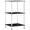 Estantería 3 niveles cristal templado negro 40x40x67 cm