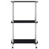 Estantería 3 niveles cristal templado negro 40x40x67