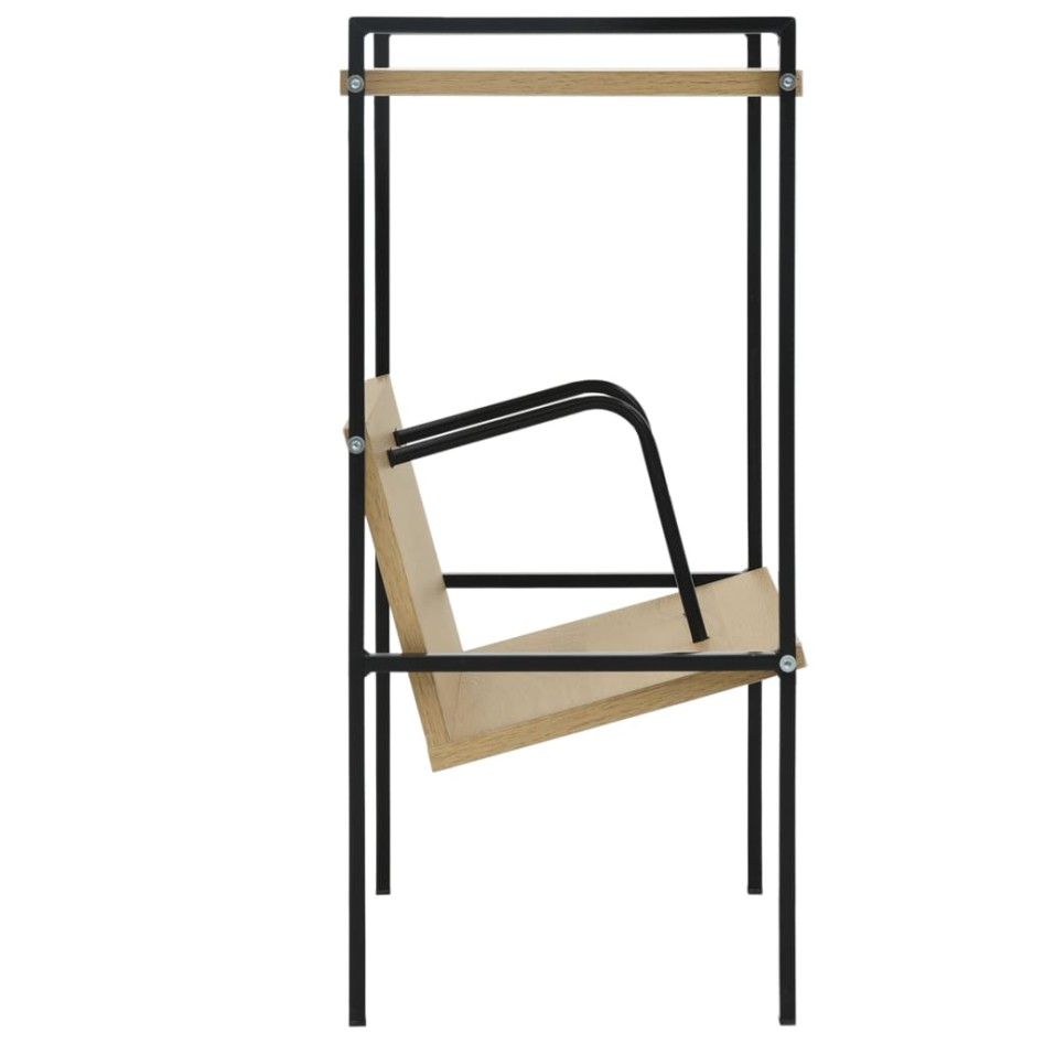 Estantería 2 niveles madera ingeniería negro roble 52x28x59