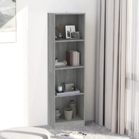 Estantería de 4 niveles contrachapada gris Sonoma 40x24x143