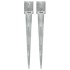 Picas de tierra 2 uds acero galvanizado plateado 12x12x89