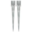 Picas de tierra 2 uds acero galvanizado plateado 12x12x89 cm