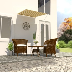 Toldo retráctil amarillo y blanco 100x150