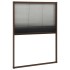 Mosquitera plisada para ventanas aluminio marrón 80x120