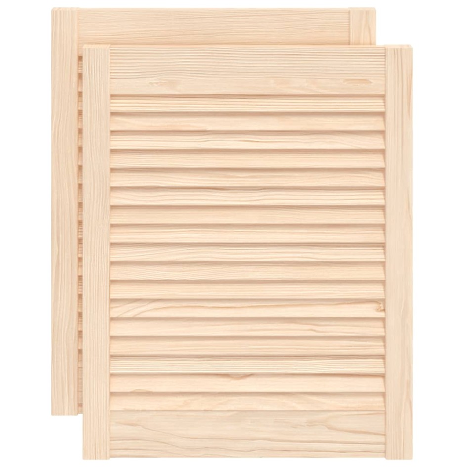 Puertas de armario de lamas 2 uds madera de pino 61,5x49,4