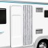 Cortina mosquitera de chenilla gris y blanca 56x185