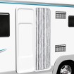 Cortina mosquitera de chenilla gris y blanca 56x185 cm