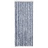 Cortina mosquitera chenilla azul blanco y plateada 56x185
