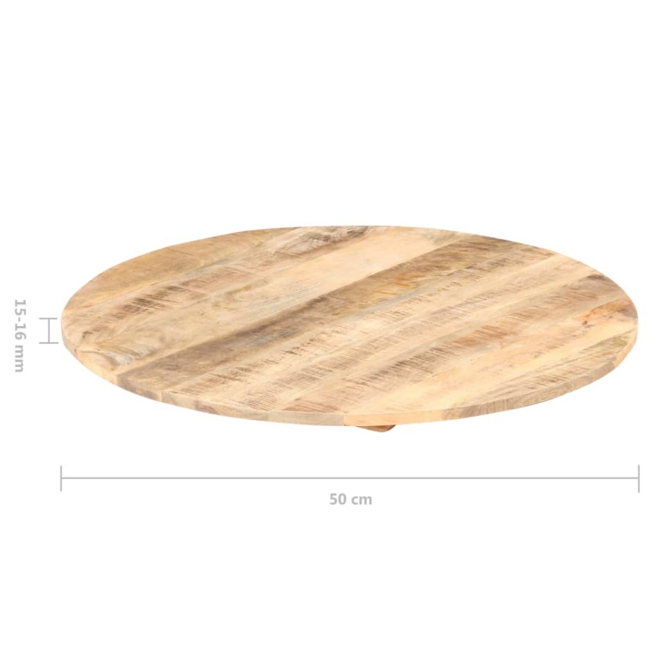 Superficie de mesa redonda madera maciza de mango 15-16 mm