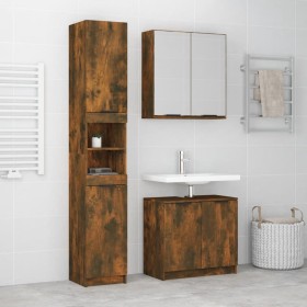 Set de muebles baño 3 pzas madera contrachapada roble