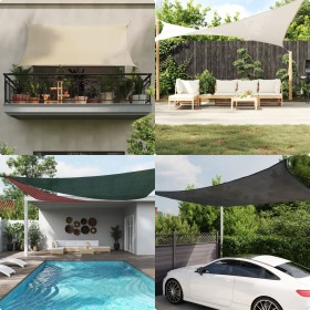 Toldo de vela HDPE beige 160 g/m² 5x5x6